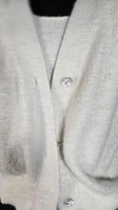 Short White Top White Vest Size M