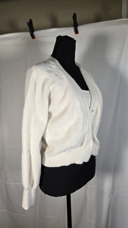 Short White Top White Vest Size M