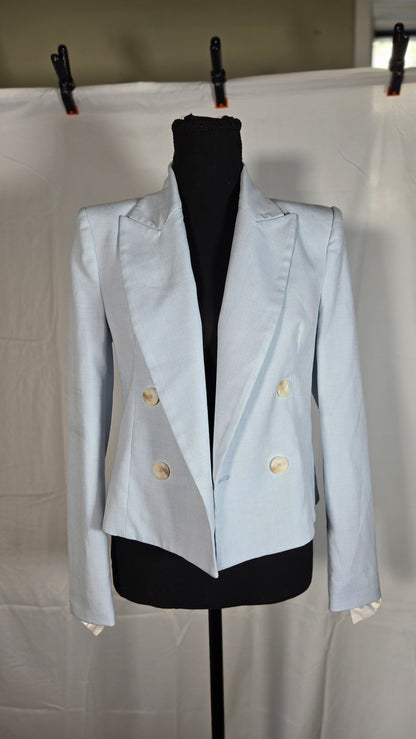 ZARA CROPPED DOUBLE BREASTED BLAZER Size XS