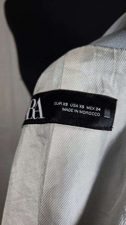 ZARA CROPPED DOUBLE BREASTED BLAZER Size XS