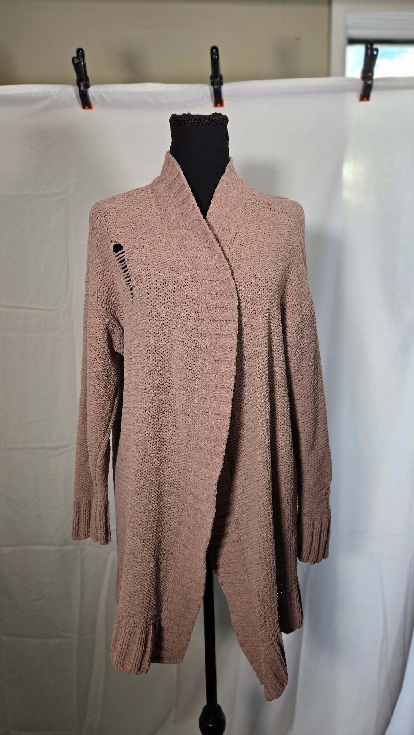 Women's Fuzzy Cocoon Loose Open-Front Cardigan Sweater Size S