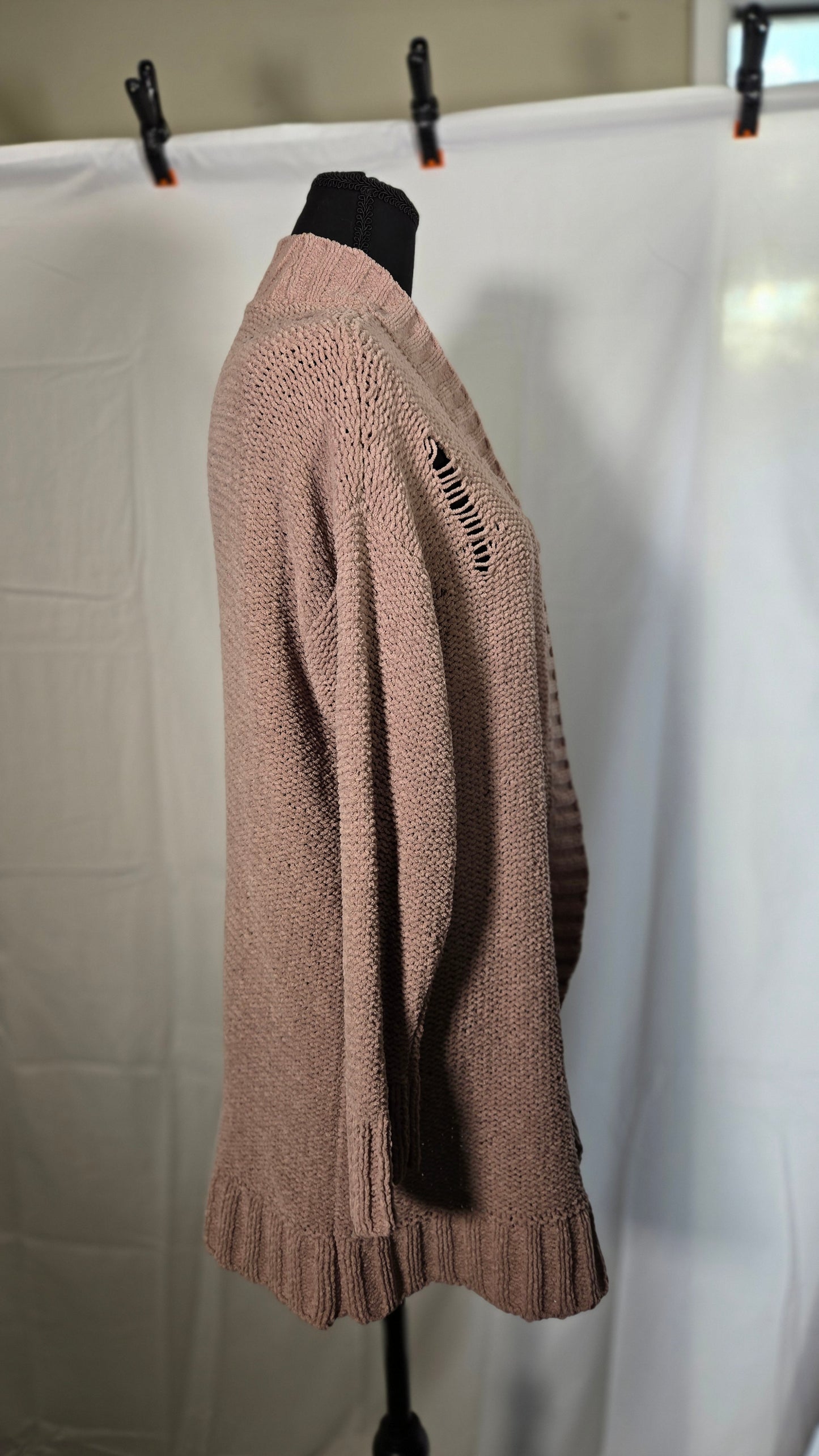 Women's Fuzzy Cocoon Loose Open-Front Cardigan Sweater Size S