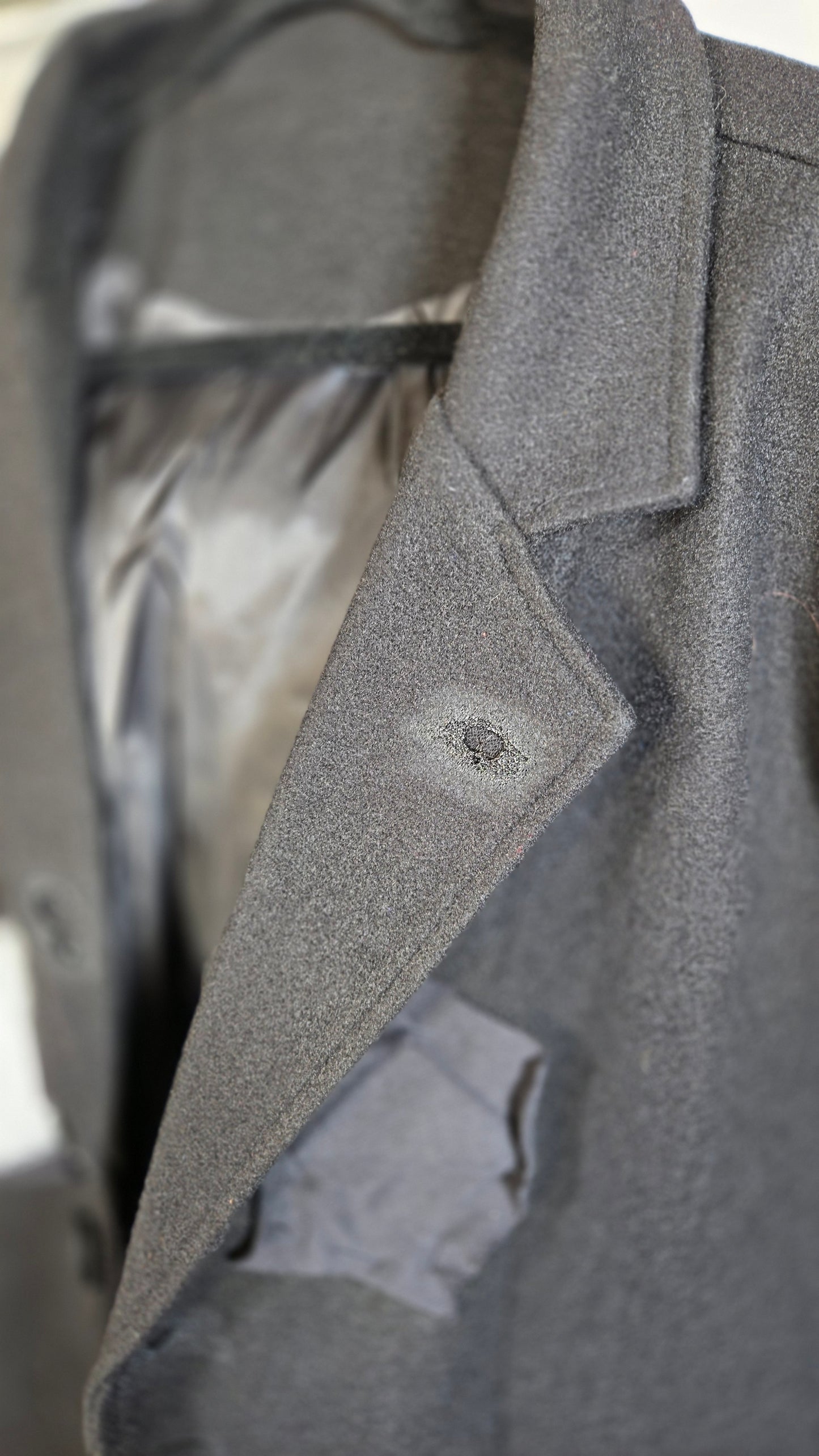 Men's Casual Trench Coat Slim Fit Notched Collar Long Jacket Overcoat Single Breasted Pea Coat wih Pockets size L