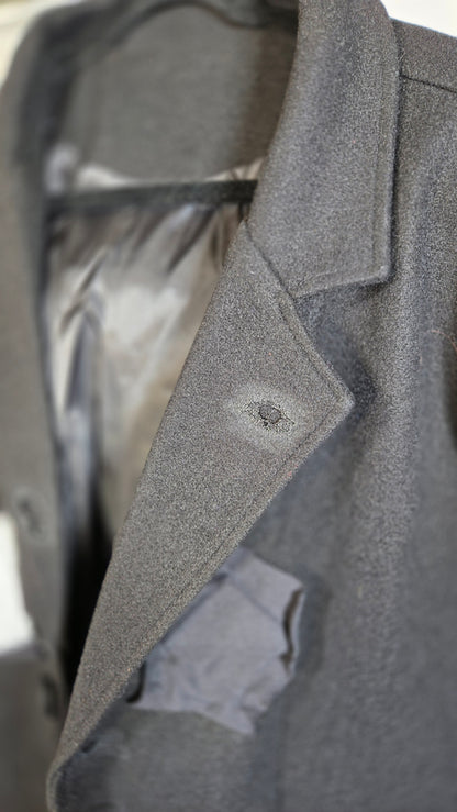 Men's Casual Trench Coat Slim Fit Notched Collar Long Jacket Overcoat Single Breasted Pea Coat wih Pockets size L