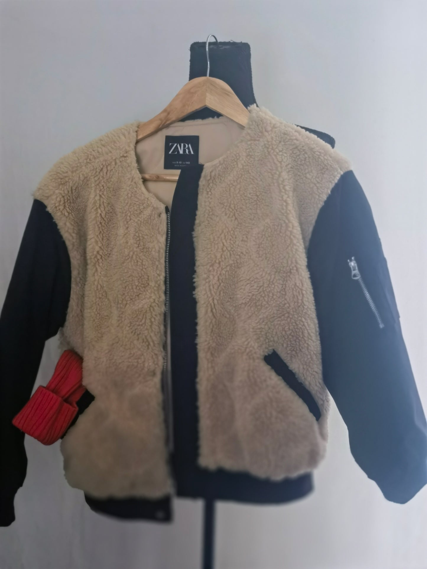 FLEECE BOMBER Kids Clothing Tops Grey Black Size 9-10