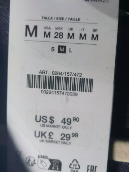 BELTED MIDI DRESS, gray and purple, with sleeves, size M