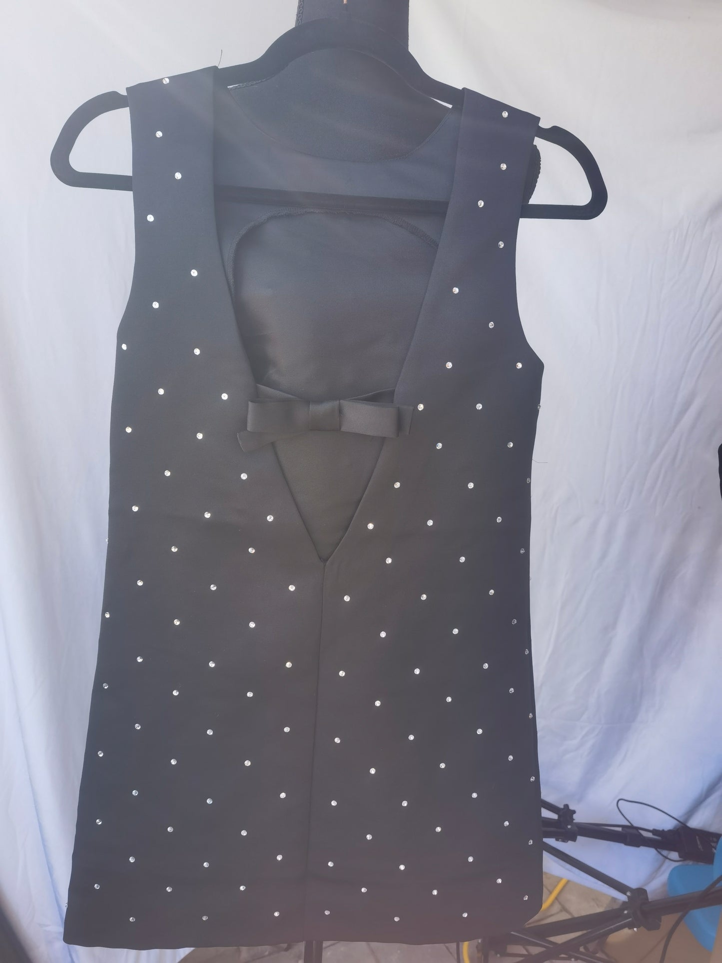 Women's black skirt with white embellishments, no size