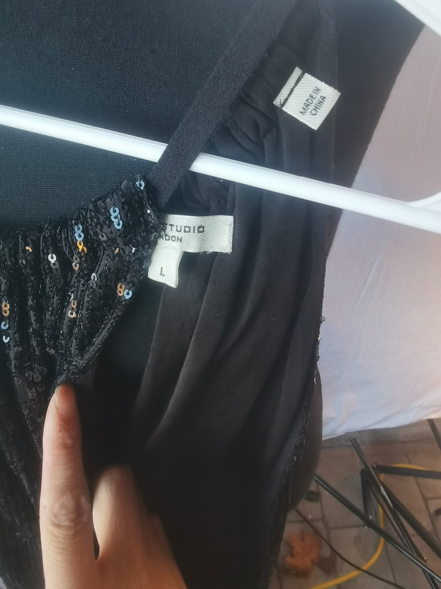 Max Studio womens Sequin Halter Wide Leg Jumpsuit Size L