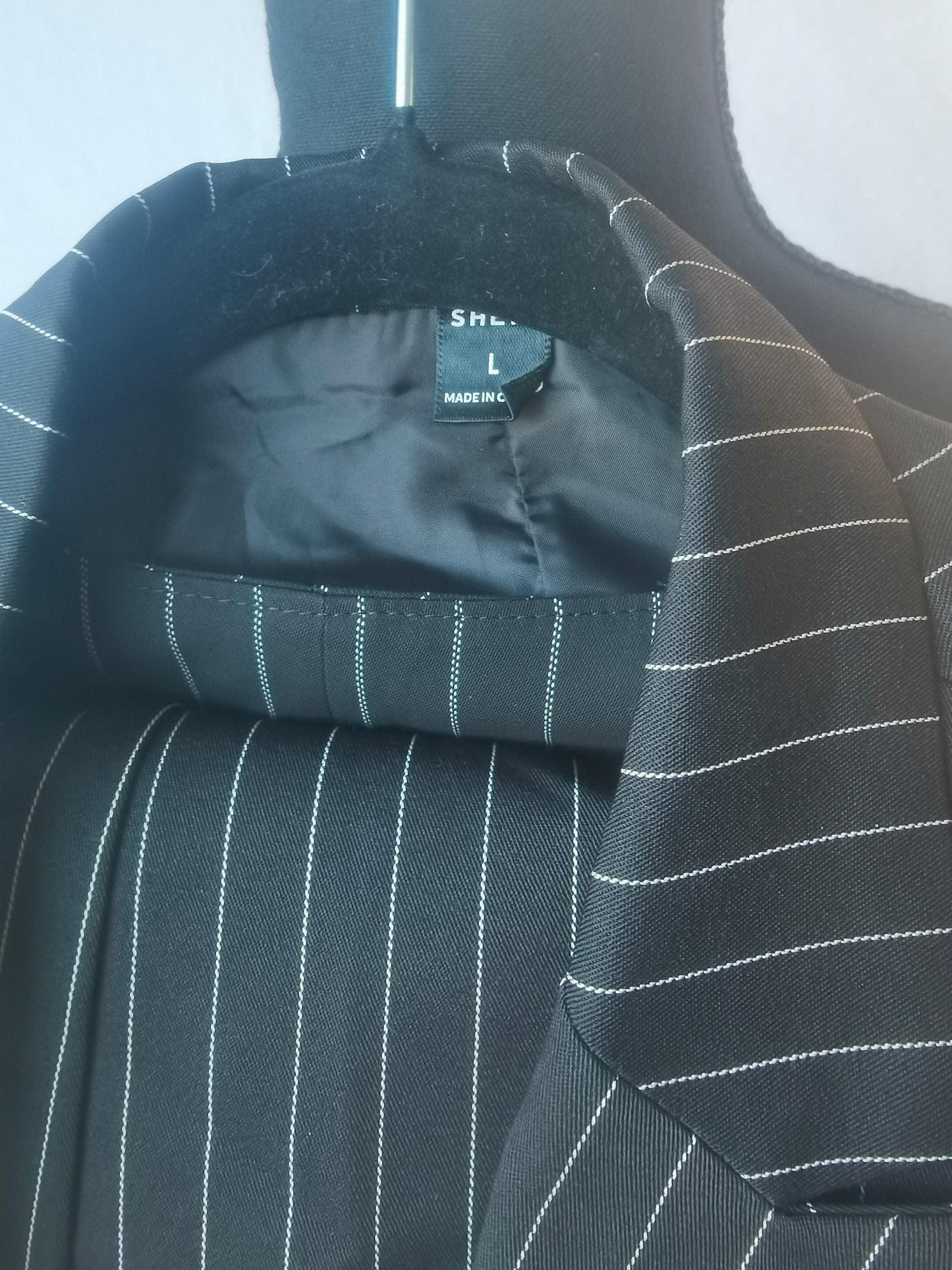 Manfinity ModaGents Men Pinstriped Print Double Breasted Blazer size L