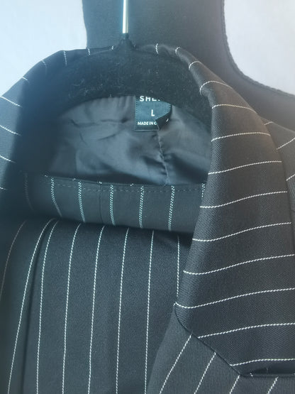 Manfinity ModaGents Men Pinstriped Print Double Breasted Blazer size L