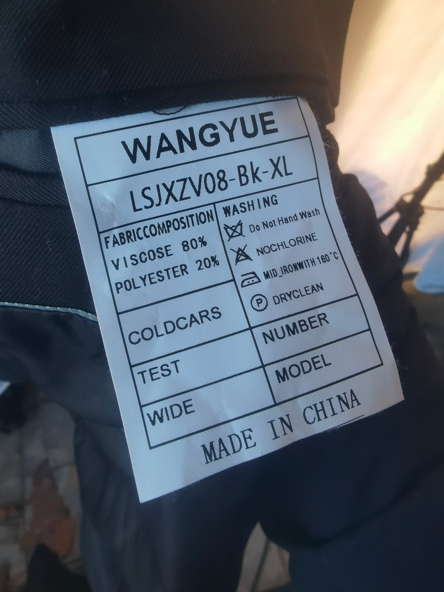 Wangyue Mens Double Breasted Suit Size XL