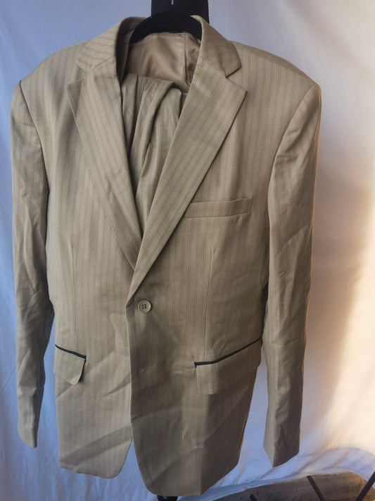 Men's bronze striped suit trousers size L