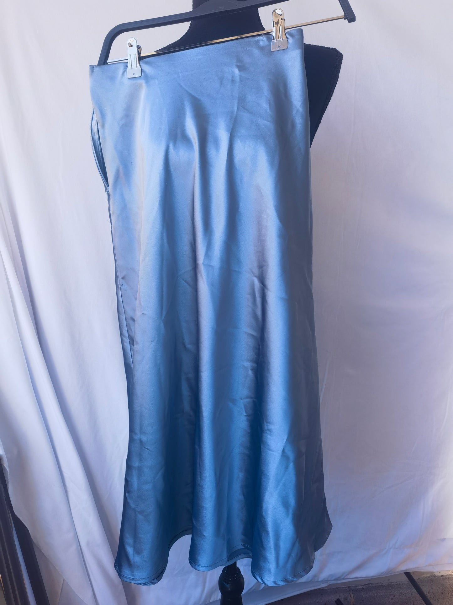 Women Long Satin Nightgown Silk Slip Dress Sexy V Neck Sleepwear Loose Sleeveless Nightshirt Size S