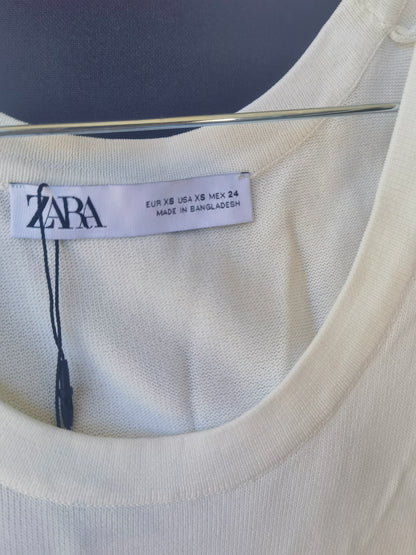 SLEEVELESS RIBBED COTTON T-SHIRT size XS