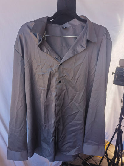 Long Sleeve Shirts for Men Solid Color Casual Button Up Shirt Men size XL