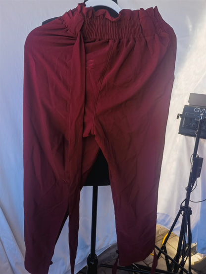 HuiSiFang Women Stacked Pants Fleece Sweatpants Thicked Warm Jogging Casual Ruched Workout Active Jogger Pants size S