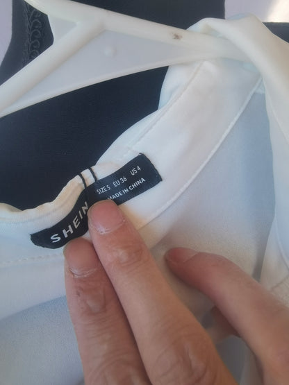 Women Long Sleeve White Blouse Top Loose Button Cotton Shirts Casual Office size S