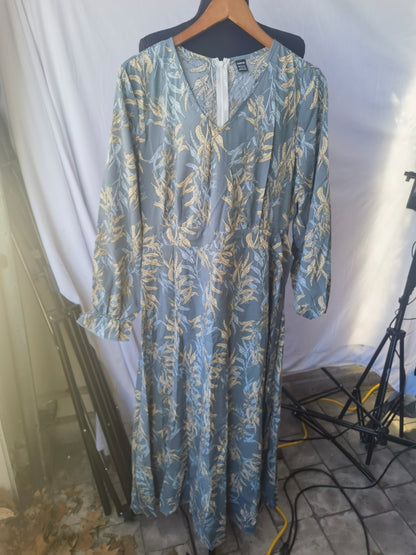 long sleeve dresses for women 2024 V-neck Side Knotted Dress size L