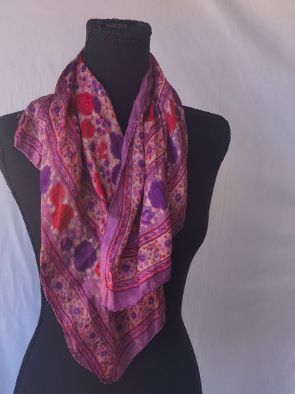 GERINLY Lightweight Scarves Fashion Flowers Print Women Cotton Wrap Scarf Head Shawl Summer Gift  didn't find size on picture