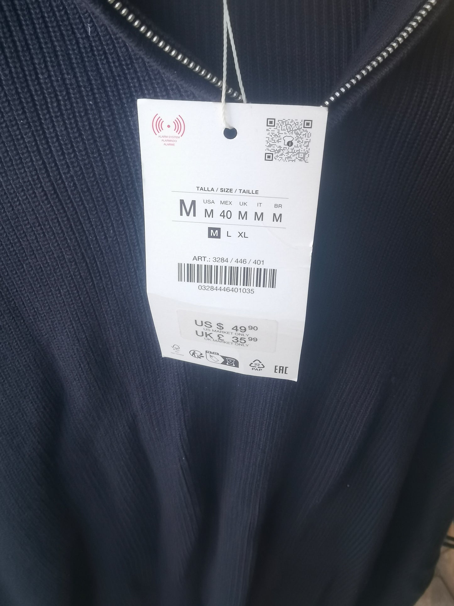 PURL KNIT ZIPPER POLO SHIRT blue size M