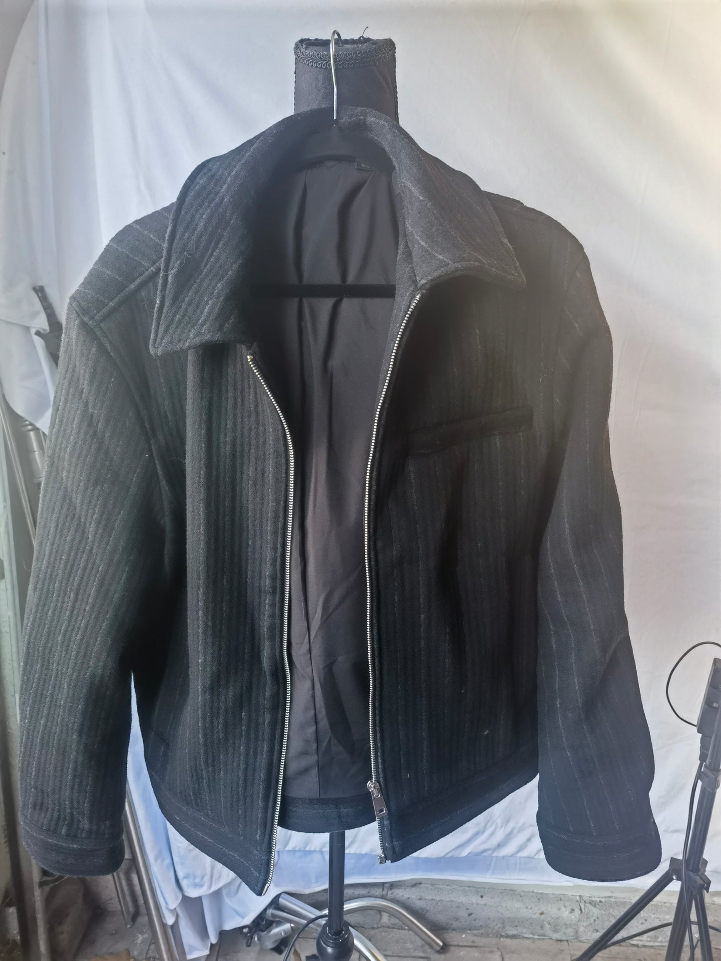 WOOL BLEND STRIPED JACKET size M