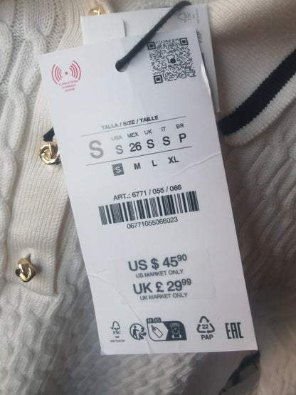 CABLE KNIT POLO SWEATER Size S