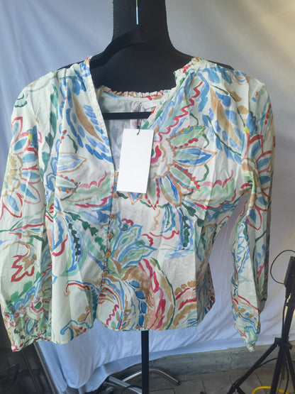 PRINTED POPLIN BLOUSE size S