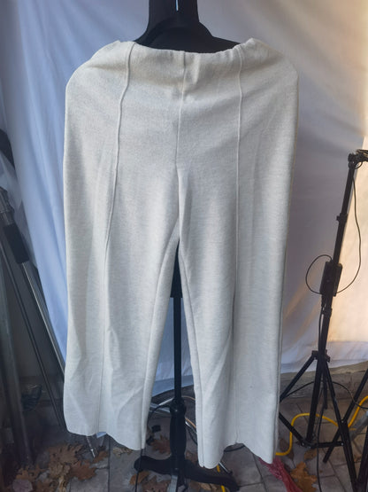 Men Suit Pants Solid Baggy Casual Wide Leg Trousers High Waist Straight Bottoms Size M