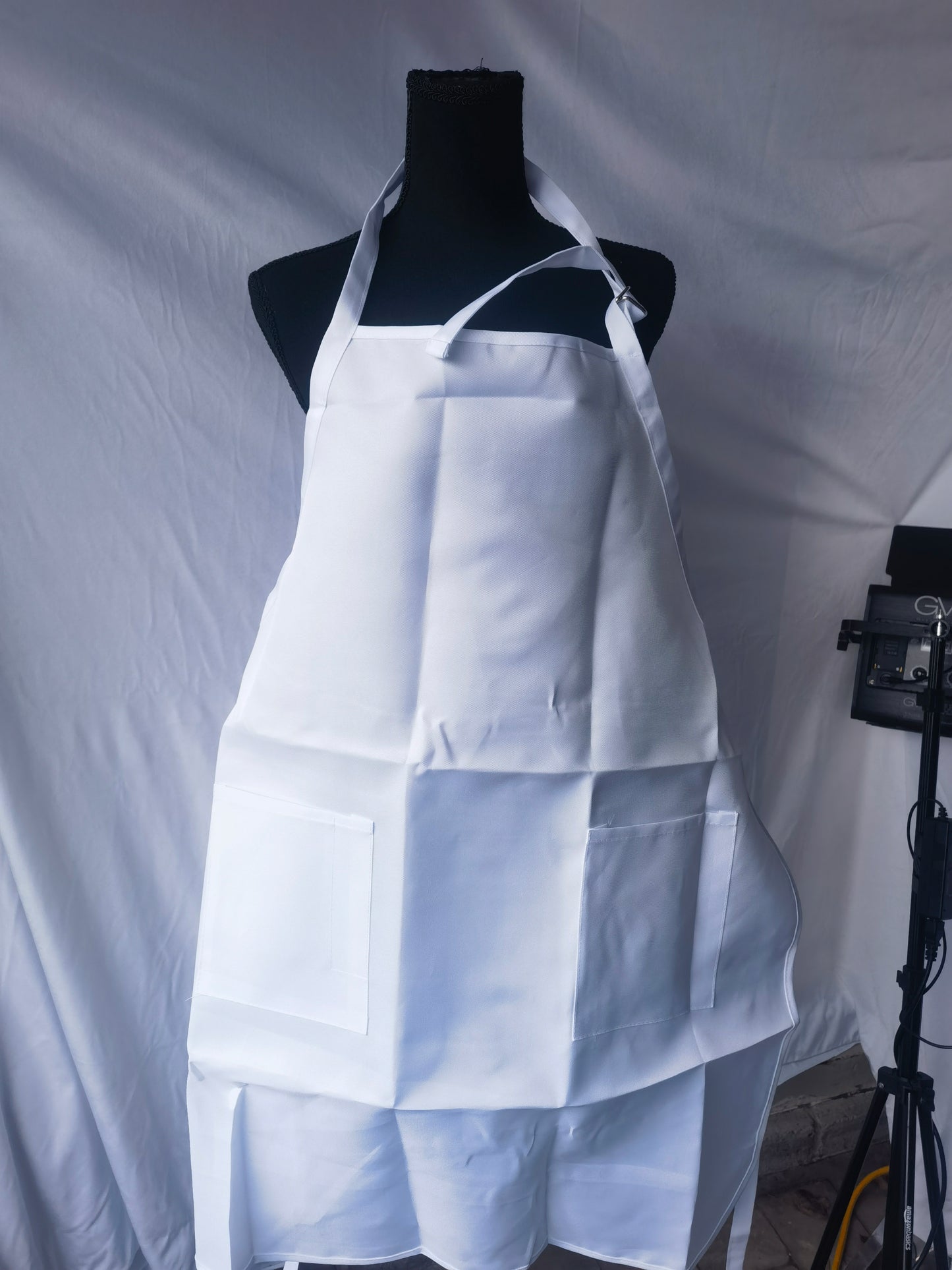 Newcotte Maid Aprons Colonial Aprons Adjustable Bib White Retro Ruffle Apron Renaissance French Maid Apron Colonial Costume Apron Kitchen Cooking Baking Cleaning Maid Costume(White) size no