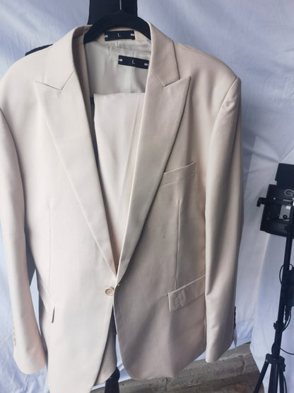 Men's Blazer Suit Jacket Slim Fit Coat Casual One Button Single Breasted Business Wedding Blazer Sports Coat size L