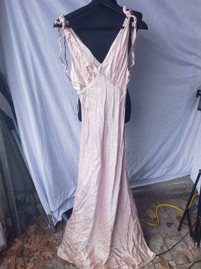 Reformation Pernille Silk Dress, Light Pink/ Cherry Blossom  size S