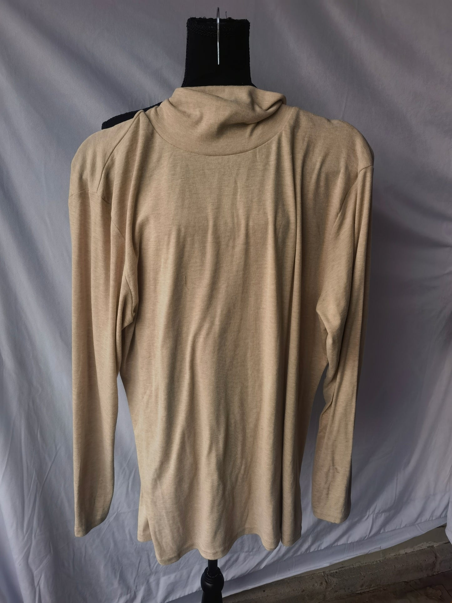 Mens Turtleneck Long Sleeve Shirts Turtle Neck Thermal Compression Shirts Stretch Warm Fleece Lined Tops Base Layer  size L