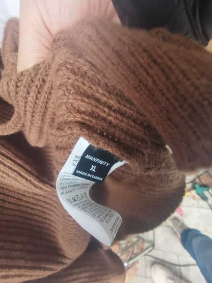 Men'S Classic Fleece Full Zip Hoodie Loose Fit Midweight Sweatshirt Casual Long Sleeve Pullover Hooded Sweater, Brown, Large Size XL