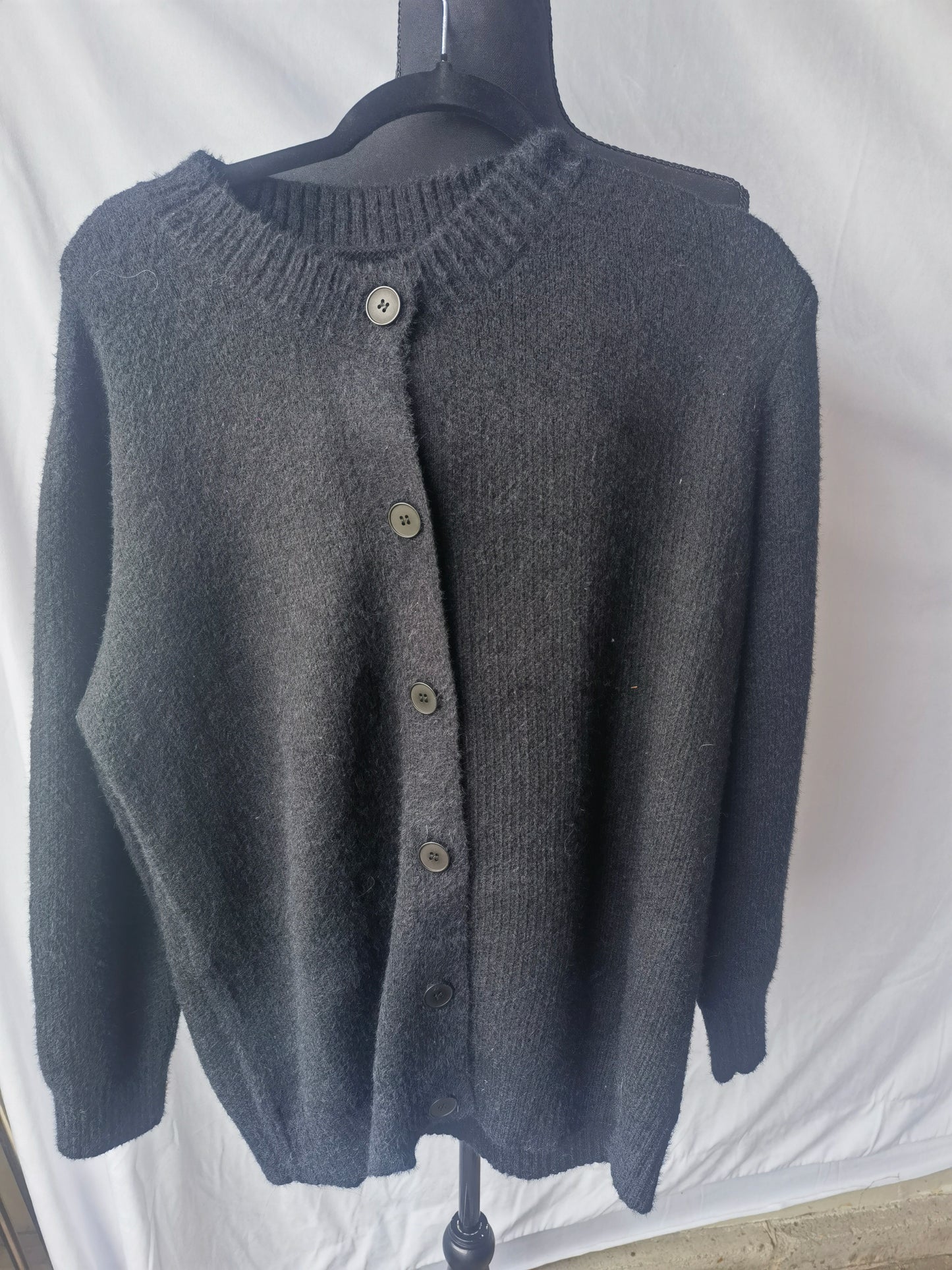 SHEIN Unity Contrast Color Open Cardigan 2 In 1 Crew Neck Loose Casual Basic Knit Sweater,Long Sleeve Tops Size XL