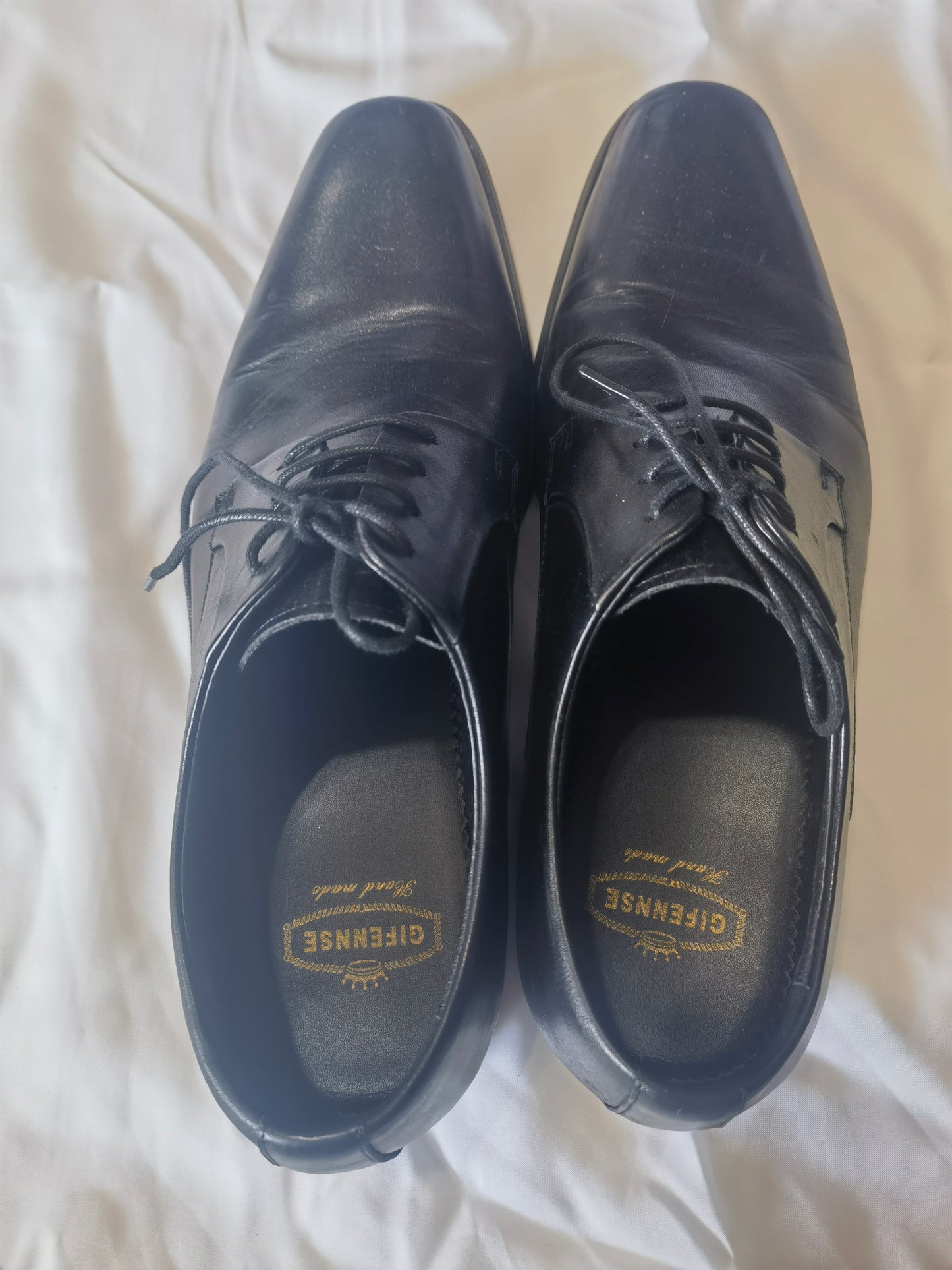 GIFENNSE Handmade Modern Leather Classic Lace Up Leather Dress Shoes Perforated Oxford size 12