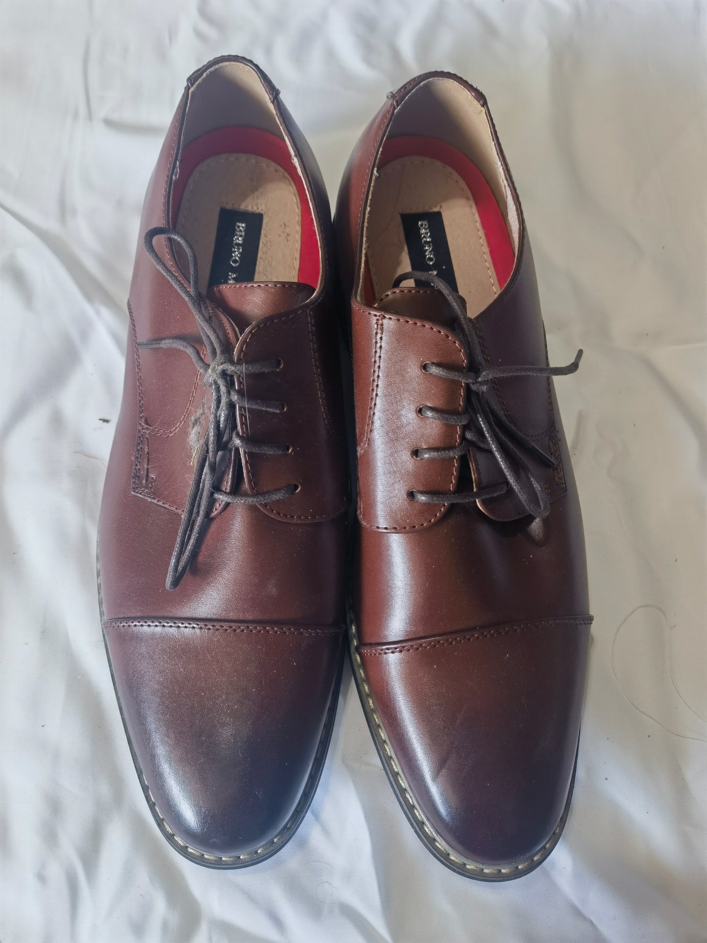 Mens Leather Updated Classic Cap Toe Oxfords Lace Dress Shoes size 12W