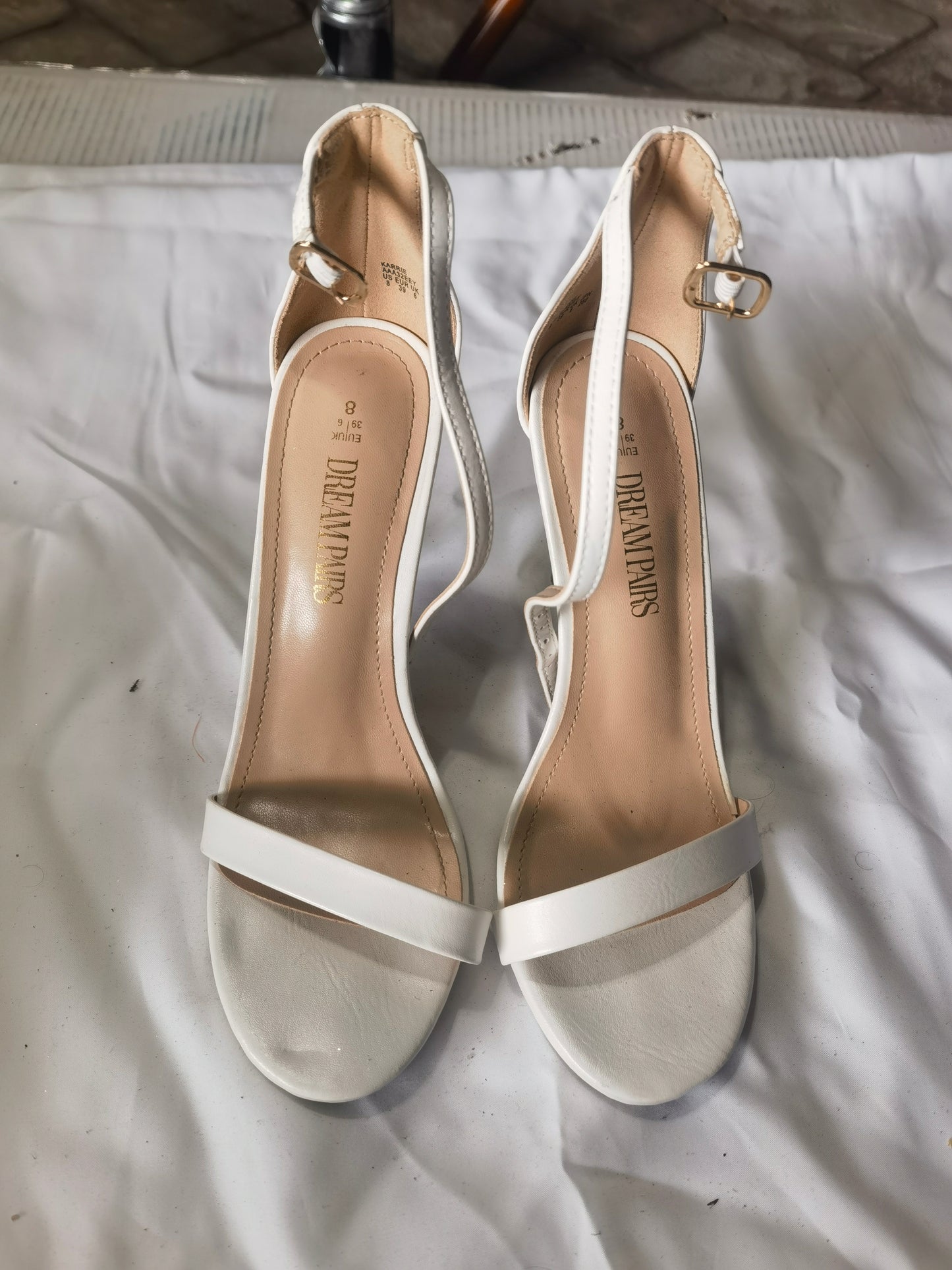 Open Toe Ankle Strap Stiletto Sandals size 8