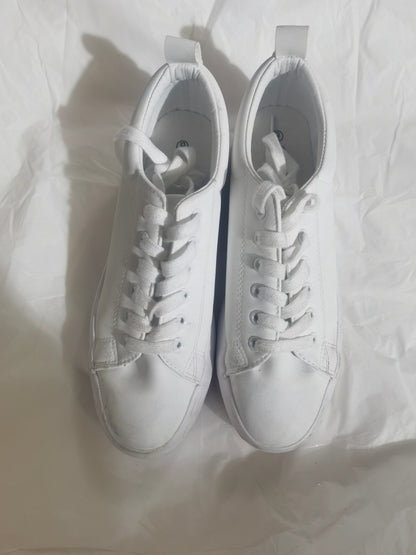 White Sneakers 8013 Casual Fashion Comfortable Classic Shoes for Walking size 9