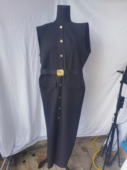 MIDI CREPE BELT DRESS size L