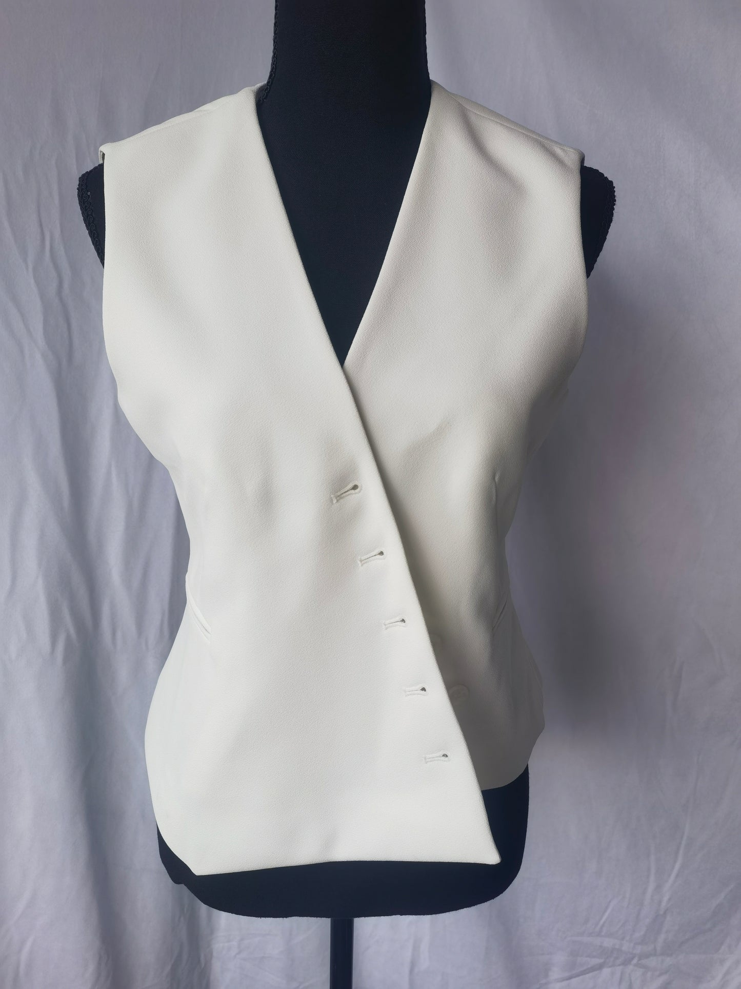 REHJJDFD Women's Suit Vest V-Neck Jacket One Button Waistcoat Formal Workwear Lady Vest size S