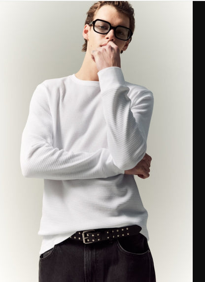 Camiseta en punto gofrado Slim Fit