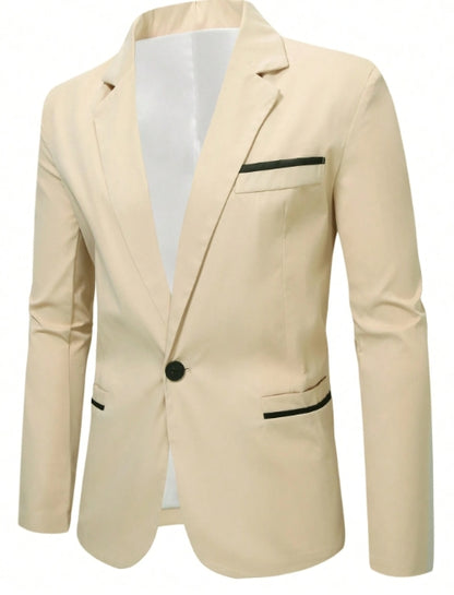 Manfinity Mode Paletó Masculino Plus Size Com Gola Contrastante E Detalhes Decorativos  size L