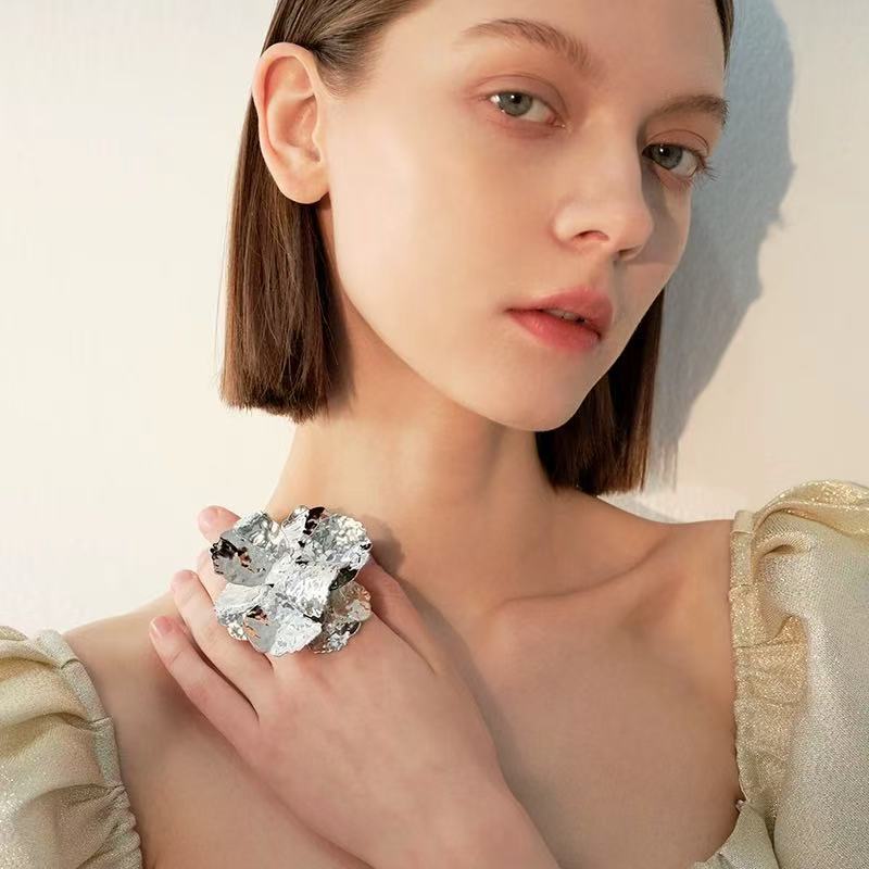 Women's Silver Petal Ring