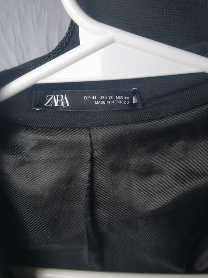 zara WOOL BLEND TUXEDO SUIT BLAZER size 38