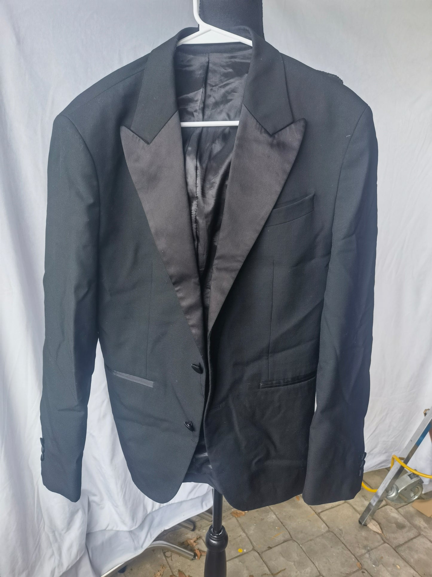 zara WOOL BLEND TUXEDO SUIT BLAZER size 38