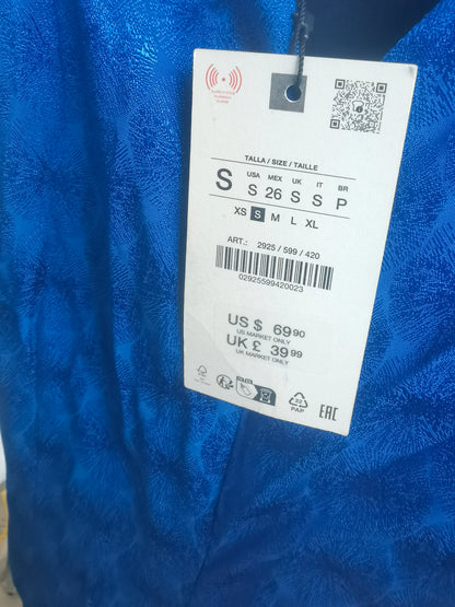 Women's blue JACQUARD MIDI DRESS Size S