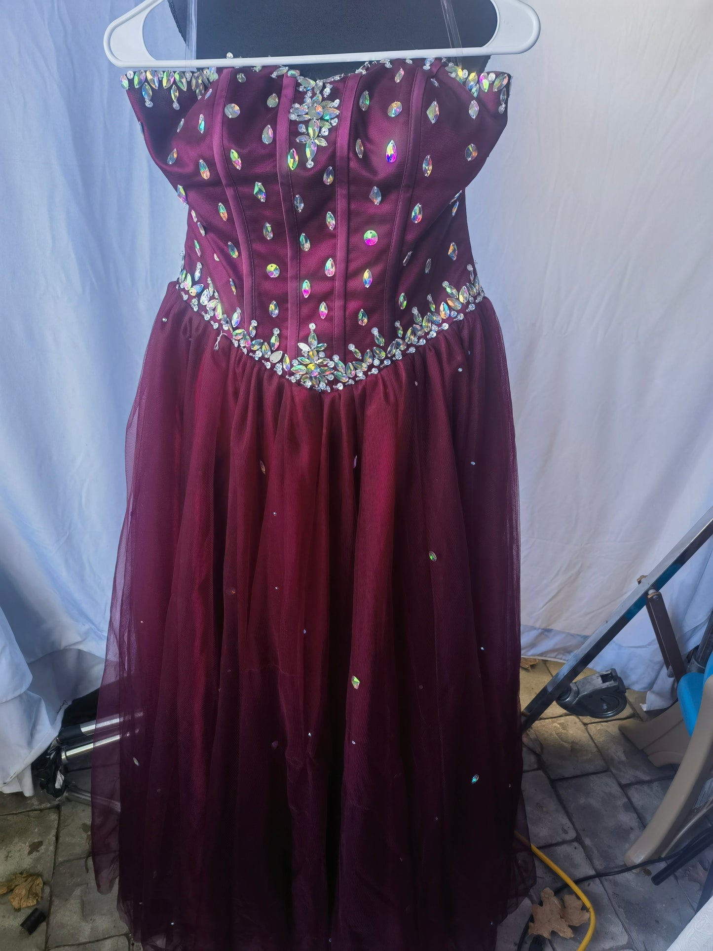 Women's dazzling tube top fishtail evening Pageant Dress Sheer Neck Prom Dress  Applique Toddler Pageant Ball Gowns dress red   didn't find size on picture