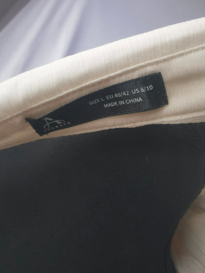 Designer Ruffle Blouse Tuxedo Shirt - Perfect for Galas, Stage Performances, and Red Carpet Runwayssize 8/10