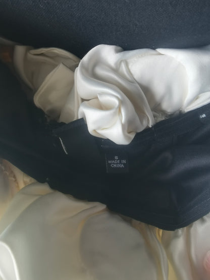 Women's black with rose suspenders Size