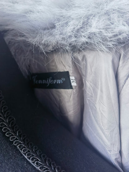 Womens Faux Fur Coat Lapel Open Front Fluffy Shaggy Jacket Winter Warm Furry Overcoat Size M